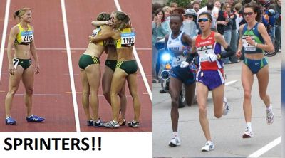 Спринтер и стайер. Бегун Стайер и Спринтер. Спринтер Стайер марафонец. Женщины марафонцы и спринтеры. Фигура спринтера и марафонца.